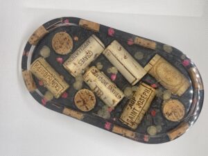 vide poche avec bouchons en liège en résine époxy